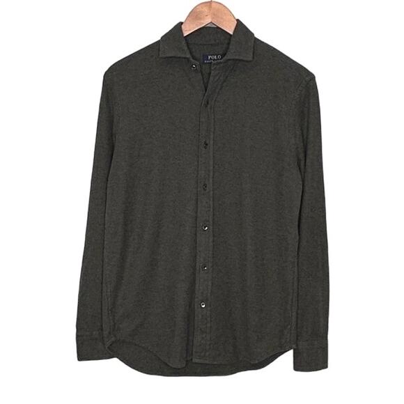 POLO Ralph Lauren Green Cotton Button Down Knit shirt size small - Picture 1 of 5